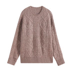 Mohair Knitted Sweater for Women – Cozy, Thick, Mid‑Length Autumn & Winter Pullover with Stylish Twist Design