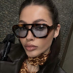 Ins Big Frame Leopard Sunglasses Summer Sunshade Beach Vacation Glasses