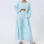 Cozy 3‑Piece Pajama Lounge Set – Cute, Warm, Matching Winter Loungewear for Women