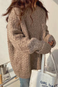 Mohair Knitted Sweater for Women – Cozy, Thick, Mid‑Length Autumn & Winter Pullover with Stylish Twist Design