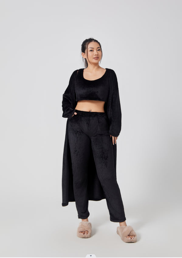 Cozy 3‑Piece Pajama Lounge Set – Cute, Warm, Matching Winter Loungewear for Women